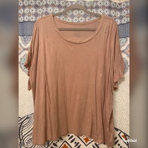 American Eagle Distressed Short-Sleeved Shirt